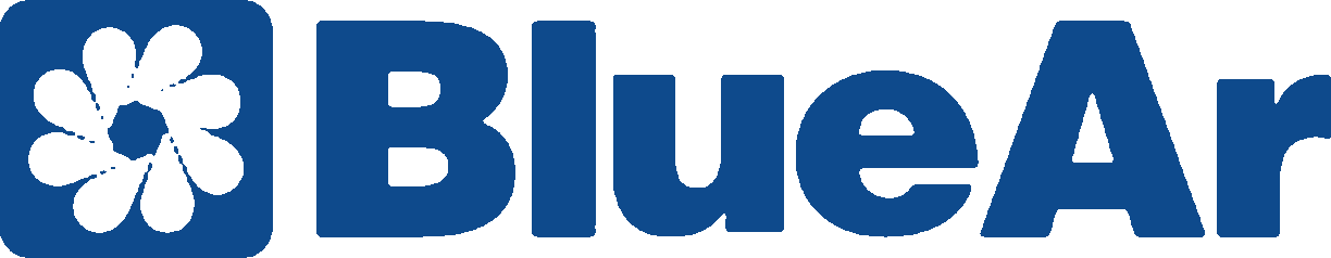 Logo BlueAr, parceiro comercial da Refrigeração Schmökel